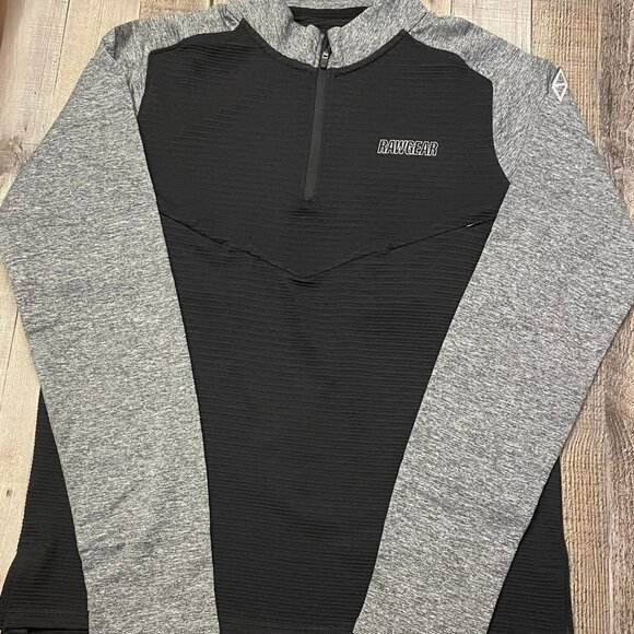RAWGEAR Men’s Black and Gray L/S Quarter Zip Shirt with Zip Pockets | Size S - Picture 9 of 15